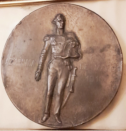 Medalla Placa Azcuenaga Homenaje Junta Gubernativa 1810 1910 0