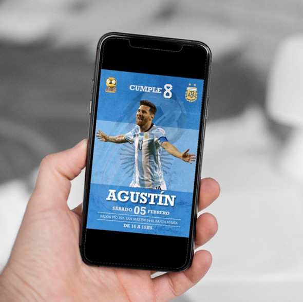 Invitación Digital Messi Fútbol Argentina 1