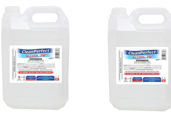Álcool Líquido 70% Proteção,limpeza 1 Galões 5 Litros 1