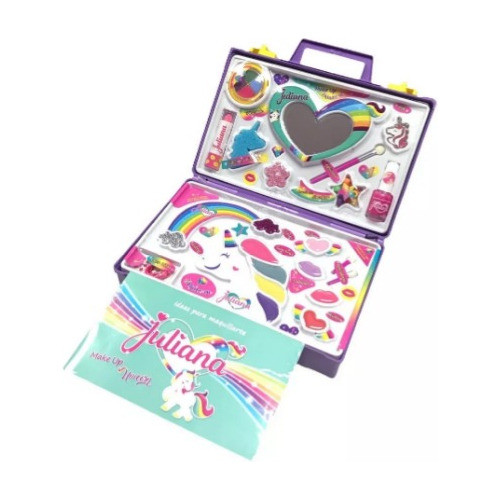 Valija Juliana Make Up Unicornio Grande Color Rosa- Original 1