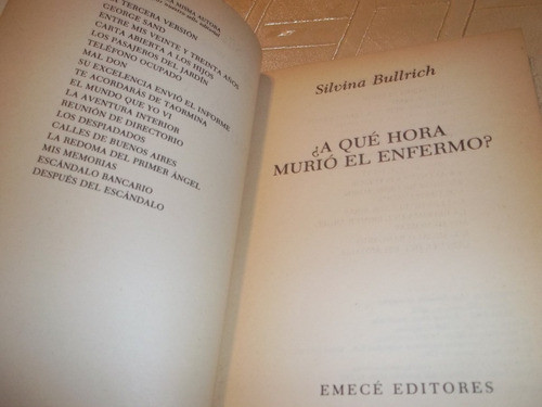 ¿ A Que Hora Murio El Enfermo ? - Silvina Bullrich 1