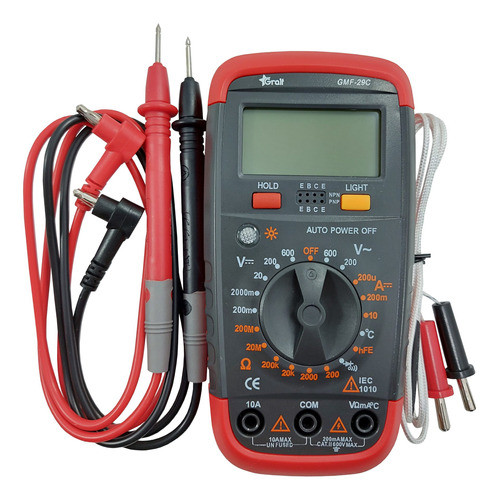Tester Multimetro Digital  Compacto Gralf Rango Manual Temp 0