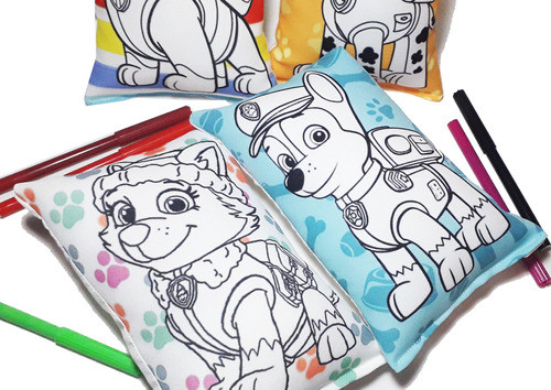 10 Almohadones Souvenir Para Pintar Paw Patrol 2fibras 20x13 0