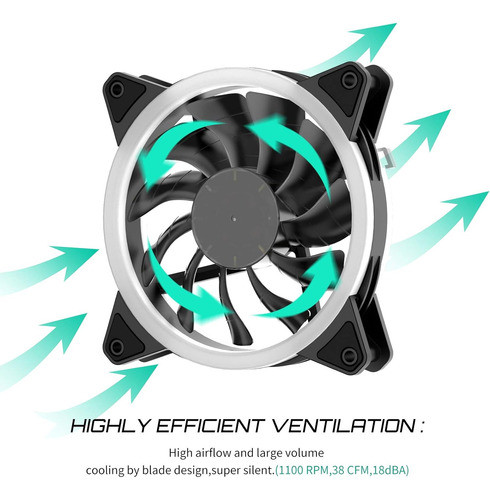 Ventilador Rgb Led 120 Mm Silenciosos. X3 Unidades. Negro. 1