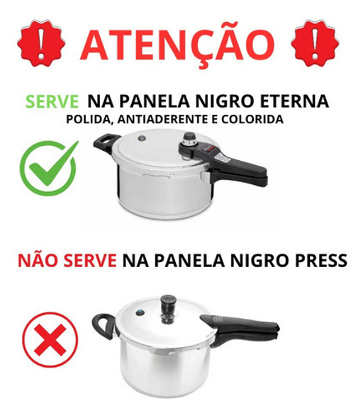 Kit Panela Pressão Nigro Eterna 4,5 Selo Pino Borracha Peso 1 Kit Panela Pressão Nigro Eterna 4,5 Selo Pino Borracha Peso 1