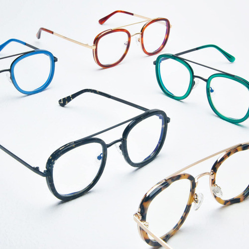 Visoone Gafas De Computadora Redondas De Metal Retro Con Blo 1