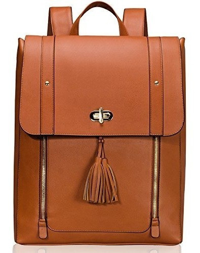 Estarer Mujeres Pu Mochila De Cuero 15.6 Pulgadas Laptop Vin 0
