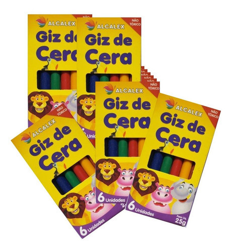 500 Cxs Giz De Cera Peq. 6 Cores Atacado P/ Brindes Doações 0