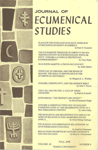 Journal Of Ecumenical Studies - Volume 43 Fall 2008 Number 4 0