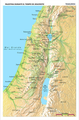 Mapa Palestina Durante El Tiempo De Jesús 120x80cm Varillado 0