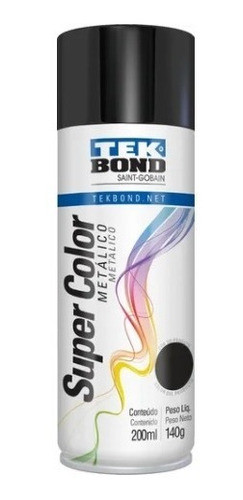Pintura Spray Negro Metalizado Tekbond 200 Ml (caba) 0