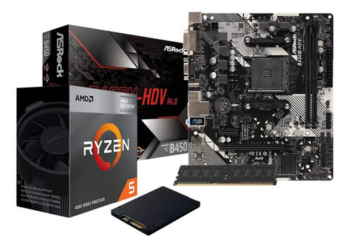 Pc Gamer Amd Ryzen 5 4600g 4gb 120gb Ssd Rx550 Cg76 Rgb 1