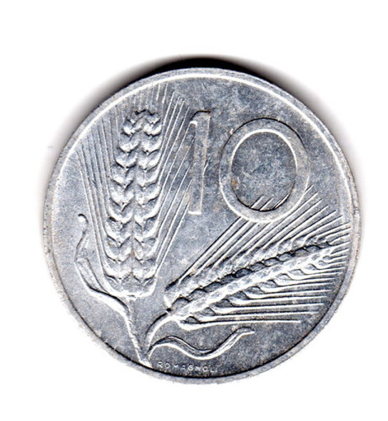 Italia Moneda 10 Liras Año 1954 Km#93 Xf+++ 1