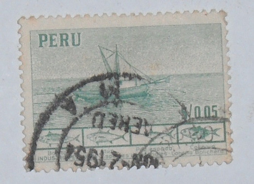 Selo Antigo Peru  -  Industria Pesqueira - 1954 0