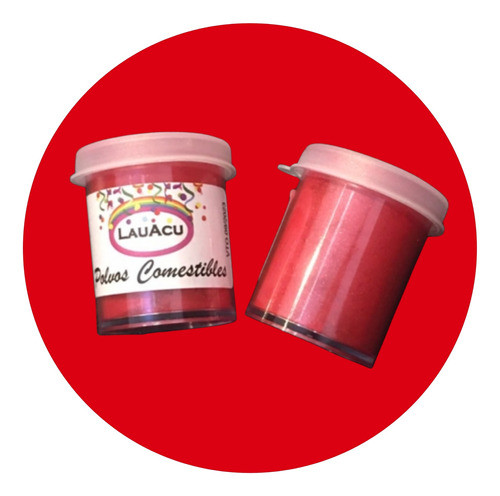 Colorante En Polvo Comestible Rojo Perlado Lauacu X1 1