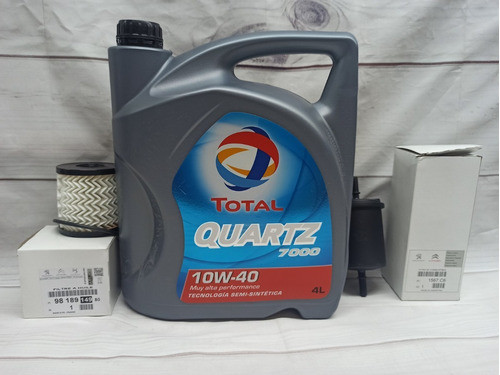 Kit 2 Filtros + Aceite Total 7000 Original Peugeot 207 Nafta 0