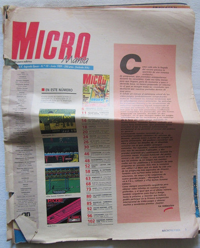 Antigua Revista De Video Juegos Micro Mania 1989 0