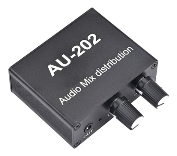Distribuidor De Áudio Do Mixer Estéreo Au-202 De 2 Entradas 0