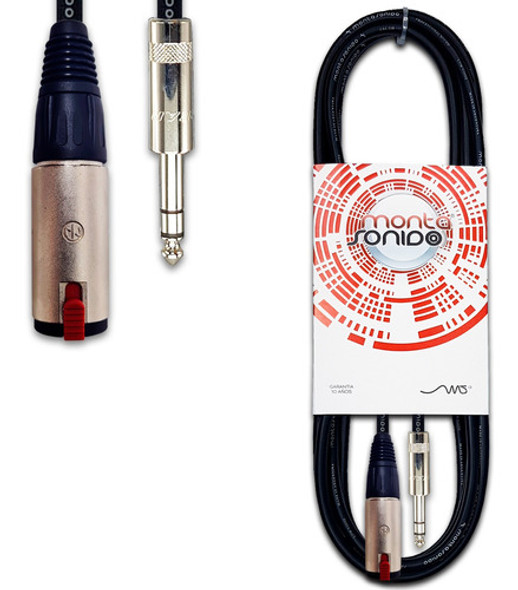 Cable Plug Trs Hembra A Plug Trs Macho Stereo 35 Cm Neutrik 0