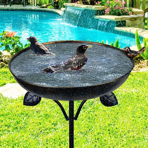~? Dreamsoul 26 Pulgadas Pedestal Bird Bath Con Estaca De 4 0