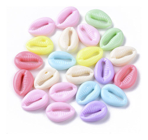 2x Cuentas Plastico Bijou 17x13mm X50gr=100 Uns. Es Pastel 0