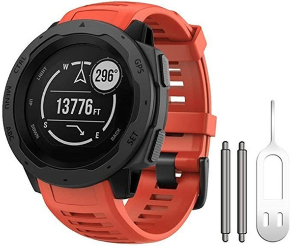 Malla De Silicona  Garmin Instinct 2/ Solar/ Tactical Roja 0