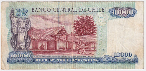 Chile Billete 10.000 Pesos 1992 P-156a Vf 1