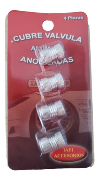 Tapita De Válvula Aluminio Anodizado Gris Plateado X 4 0