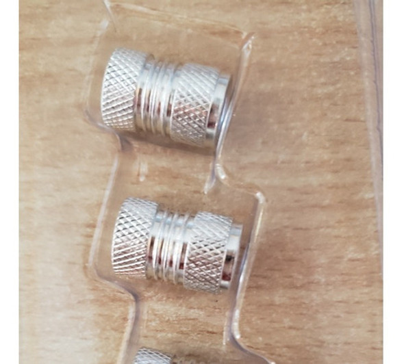 Tapita De Válvula Aluminio Anodizado Gris Plateado X 4 1