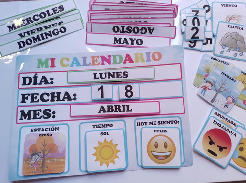 Calendario Infantil Didáctico Días Meses Clima 0