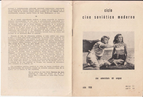 1958 Cine Universitario Brochure Cine Sovietico Moderno 0