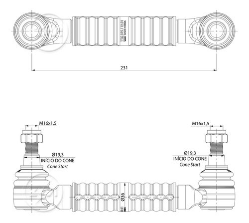 Bieleta Barra Estabilizadora Vw 15-190 Dianteiro 1998 1999 1