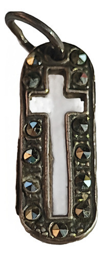 Cruz Plata 925 Calada Marquesitas 24 X 8 Mm Kendra Joyas 0