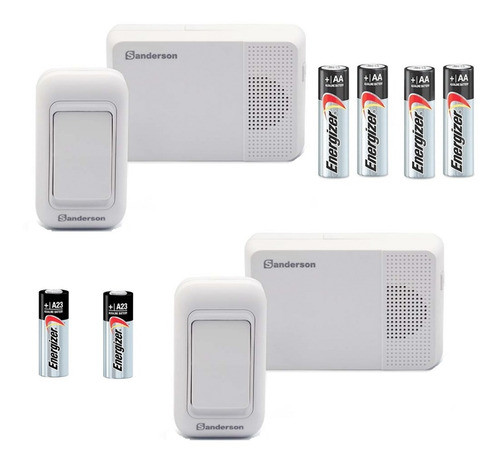 Timbre Inalámbrico Doble Con Pilas Resistente Agua 200mts 0