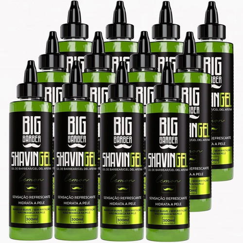 Shaving Gel Barbear Bisnaga Big Barber Lemon Atacado 12 Unid 0