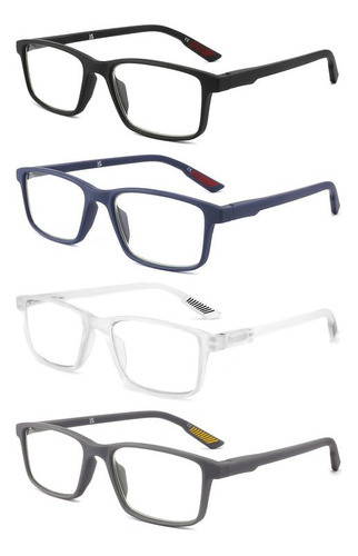 Jawsock 4 Paquetes De Lentes De Lectura De Bloque Azul (homb 0