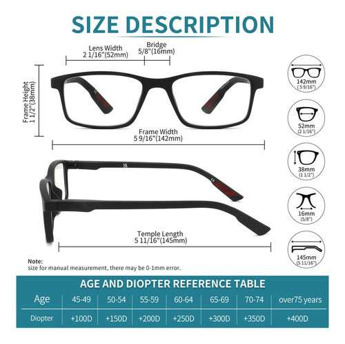 Jawsock 4 Paquetes De Lentes De Lectura De Bloque Azul (homb 1