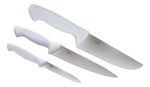 Kit Asado 3 Cuchillos Mango Blanco 1