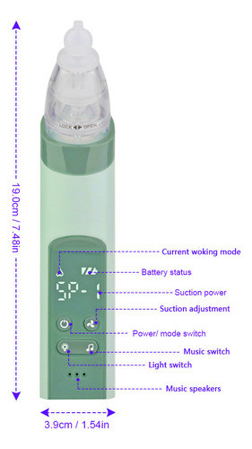 Aspirador Nasal Elétrico Para Bebês, Aspirador Nasal Com 3 P 1
