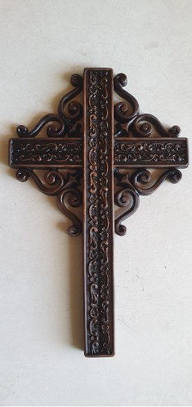 Crucifijo De Hueso Vintage De 30 X 20 Cm Para Colgar 1