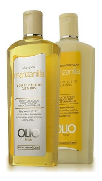 Kit Olio Shampoo Acondicionador Manzanilla Reflejos Color 0