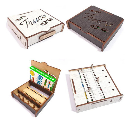 20 Caja Truquera Con Naipes. Madera, Artesanías, Fibrofacil 0