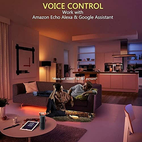 Luces Led Alexa De 100 Pies Para Dormitorio, Tiras De Luz Le 1