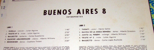 Buenos Aires 8 - Buenos Aires 8 Vinilo Argentino / Kktus 1