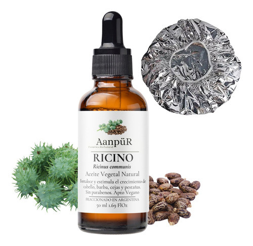 Aceite De Ricino Crecimiento De Cabello 50 Ml+ Gorro Térmico 0