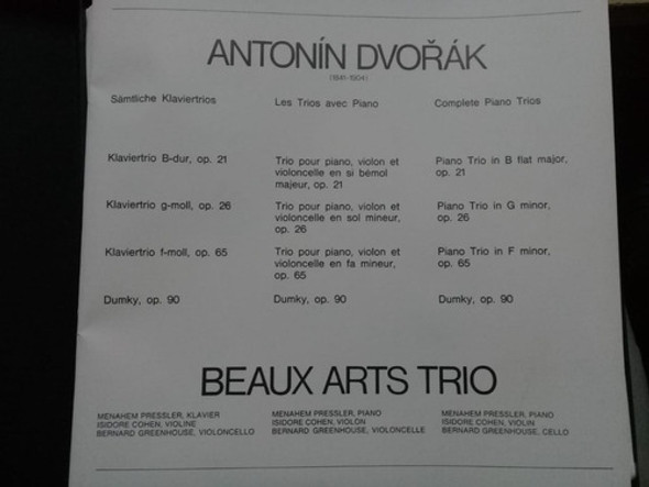 Dvorak - Samtliche Klaviertrios - Lpx3 Vinilo / Kktus 1