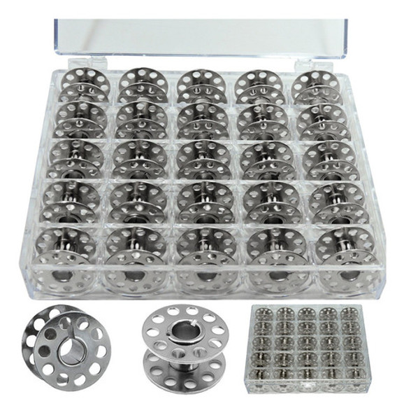 25 Bobina Alta Metal Estojo Maquina Costura Carretel Caseira 0 25 Bobina Alta Metal Estojo Maquina Costura Carretel Caseira 0