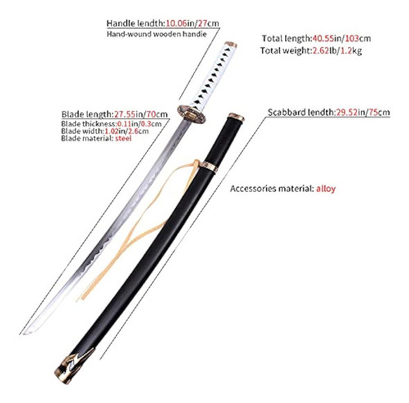 Minghusword Anime Cosplay Espada Hecha A Mano 1