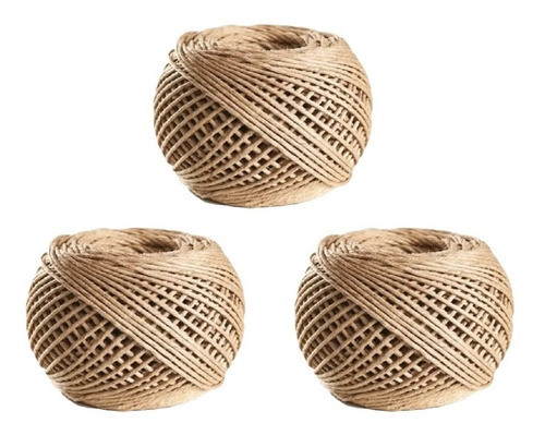 03x Fio Cordão Rami 2mm Rolo 100g Sisal Convite Aprox. 100mt 0