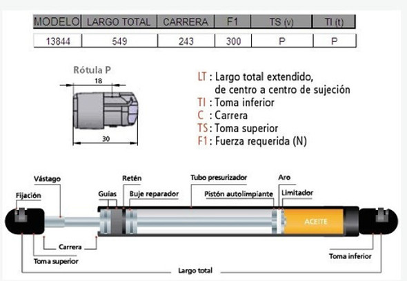 Amortiguador De Puerta Trasera Citroen Ax 1986-1997 1